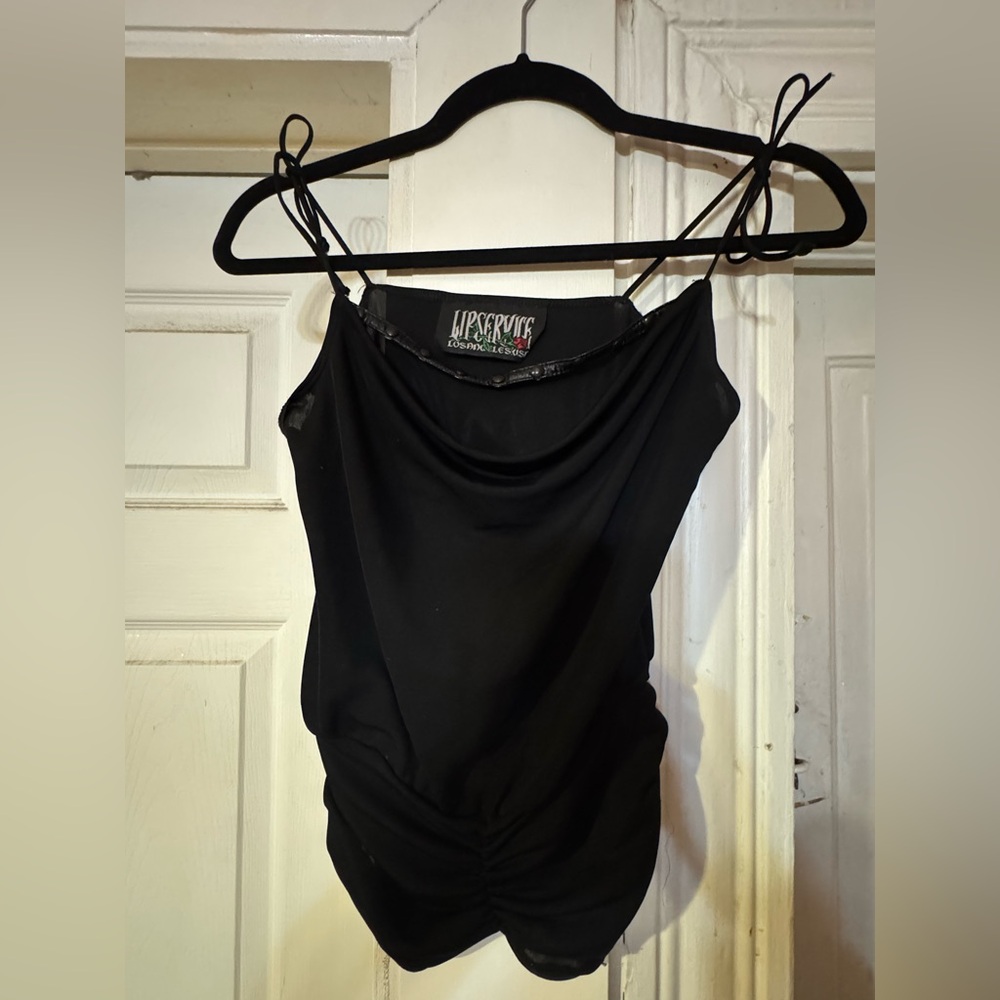 Lip Service Sleek Black Strappy Top